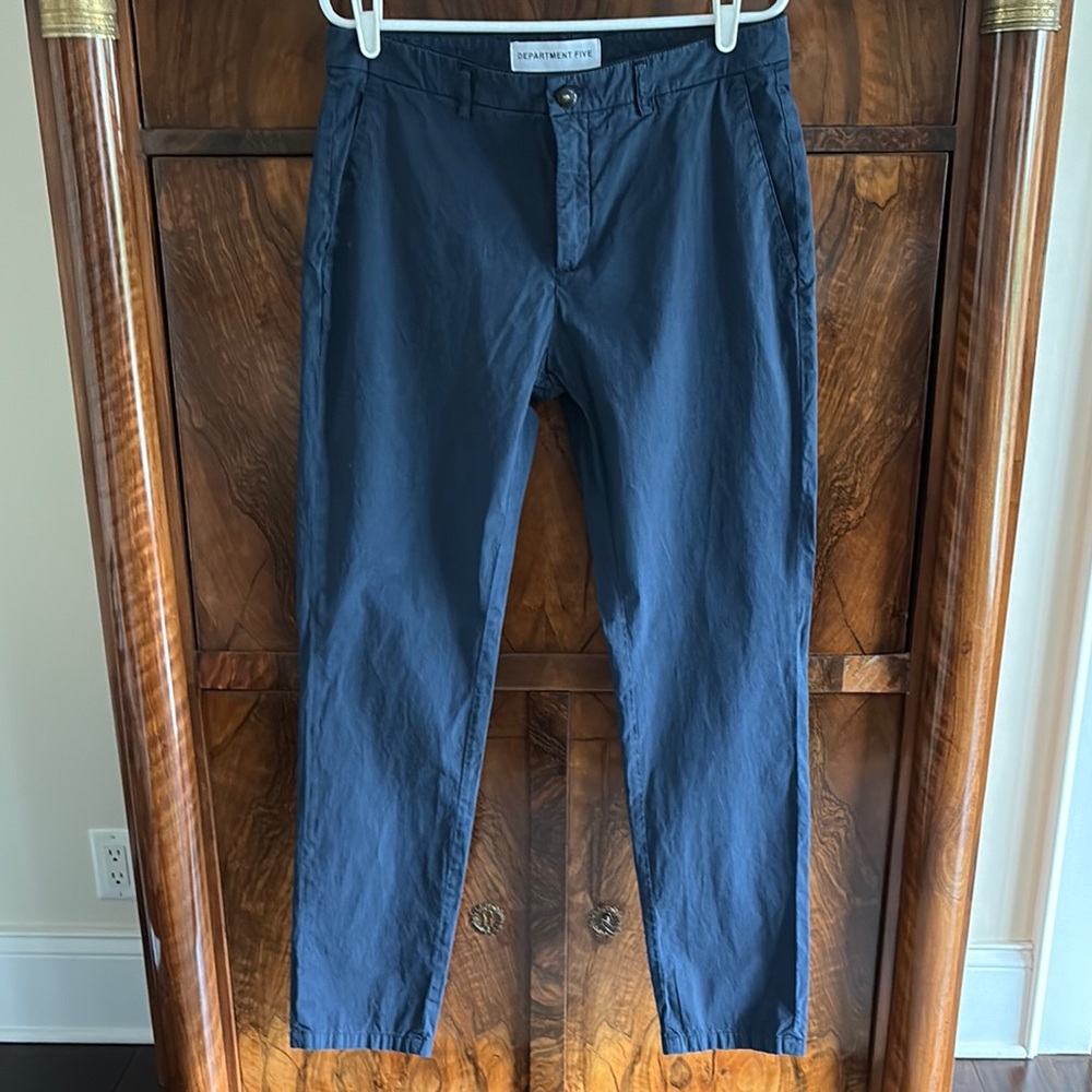 Department 5 Men’s Chinos Classic Cotton Blend, blue, Sz 34/31,